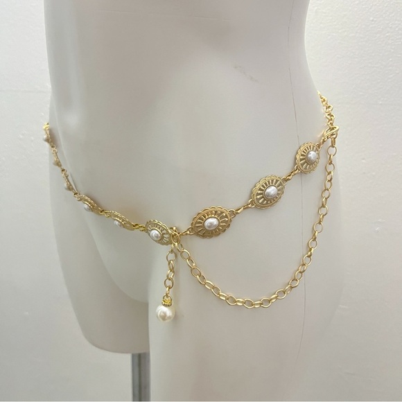 Vintage Style Layered Gold Chain Belt Dress Sweater Belt Womens Accessories main image 2